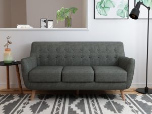 Серый трехместный диван PARKER