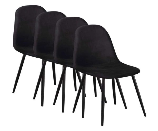 סט 4 כיסאות שחור